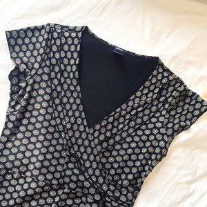 Black Midi Dress with Gray Polka Dots from GAP